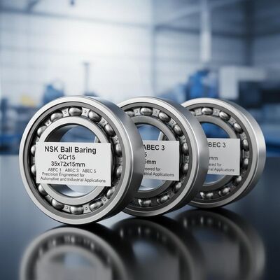 एनएसके बॉल लेयरिंग क्रोम स्टील (जीसीआर15) 35x72x15 मिमी एबीईसी 1, एबीईसी 3, एबीईसी 5 ऑटोमोटिव और औद्योगिक अनुप्रयोगों के लिए सटीक इंजीनियरिंग